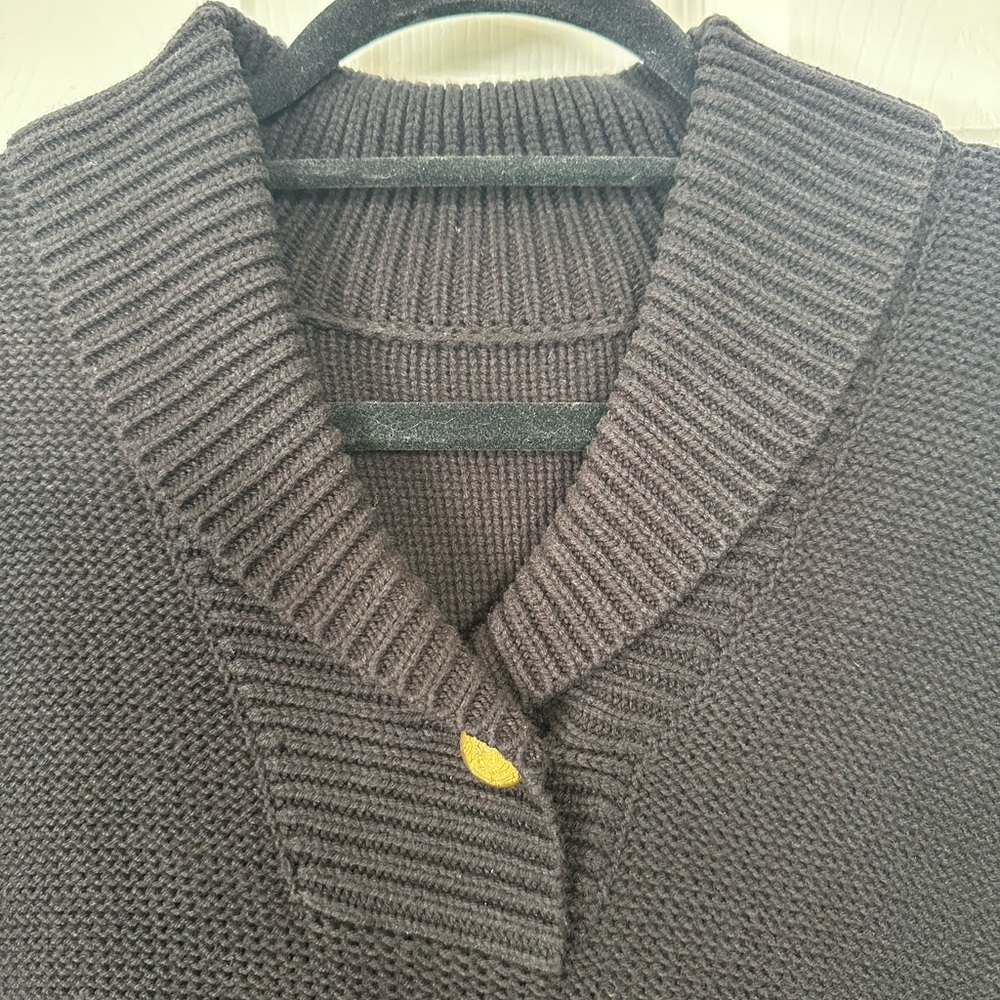 Ralph Lauren Black Sweater Knit Poncho Sweater Size Large - Picture 3 of 9